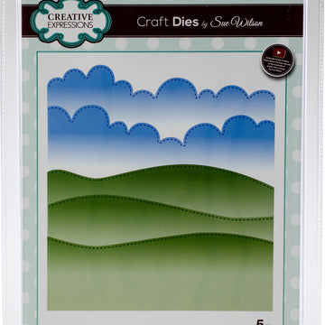 Creative Expressions Craft Dies By Sue Wilson - Finishing Touches-Stitched Hills/Clouds