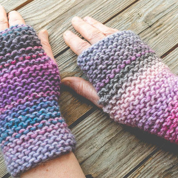 Beginner Garter Gloves in Rico Creative Melange Chunky
