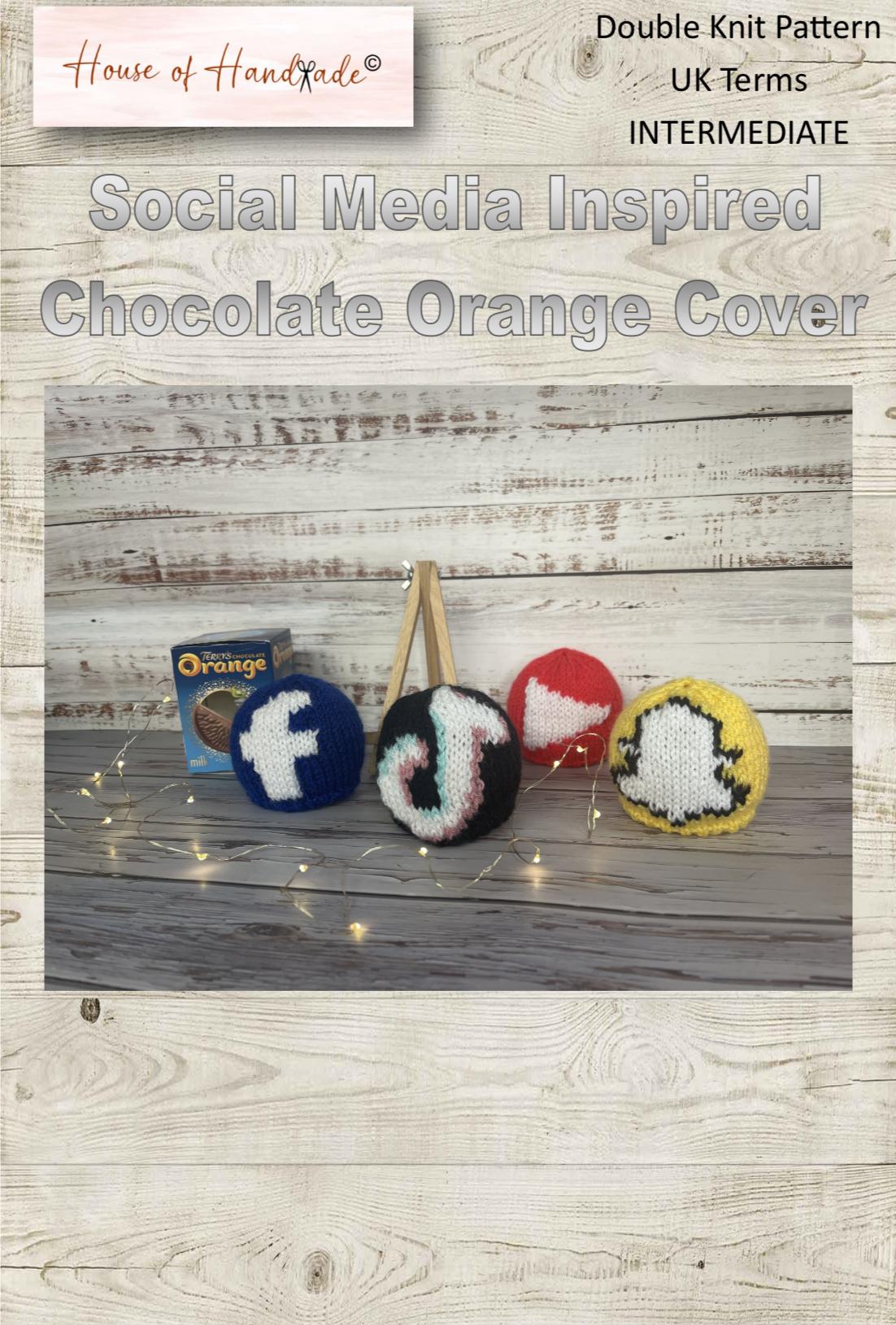 Social Media Inspired Chocolate Orange Cover Knitting Pattern