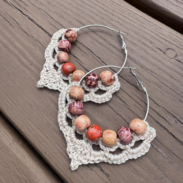 141 Hoop Beaded Crochet Earrings