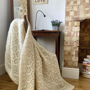 Cabled Trellis Blanket