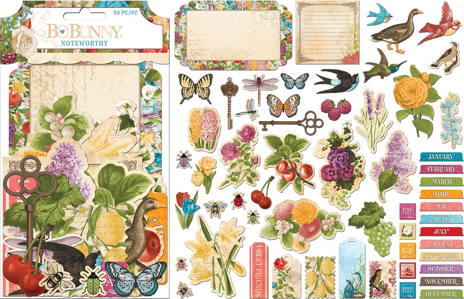 American Crafts Time & Place Noteworthy Die-Cuts 58/Pkg - 605446