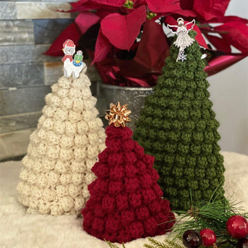 Bobble Stitch Christmas Tree Trio