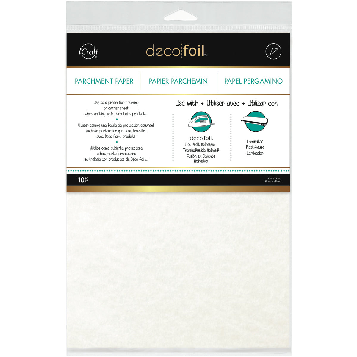 Therm O Web Deco Foil Parchment Paper 11"X17" 10/Pkg - 453662