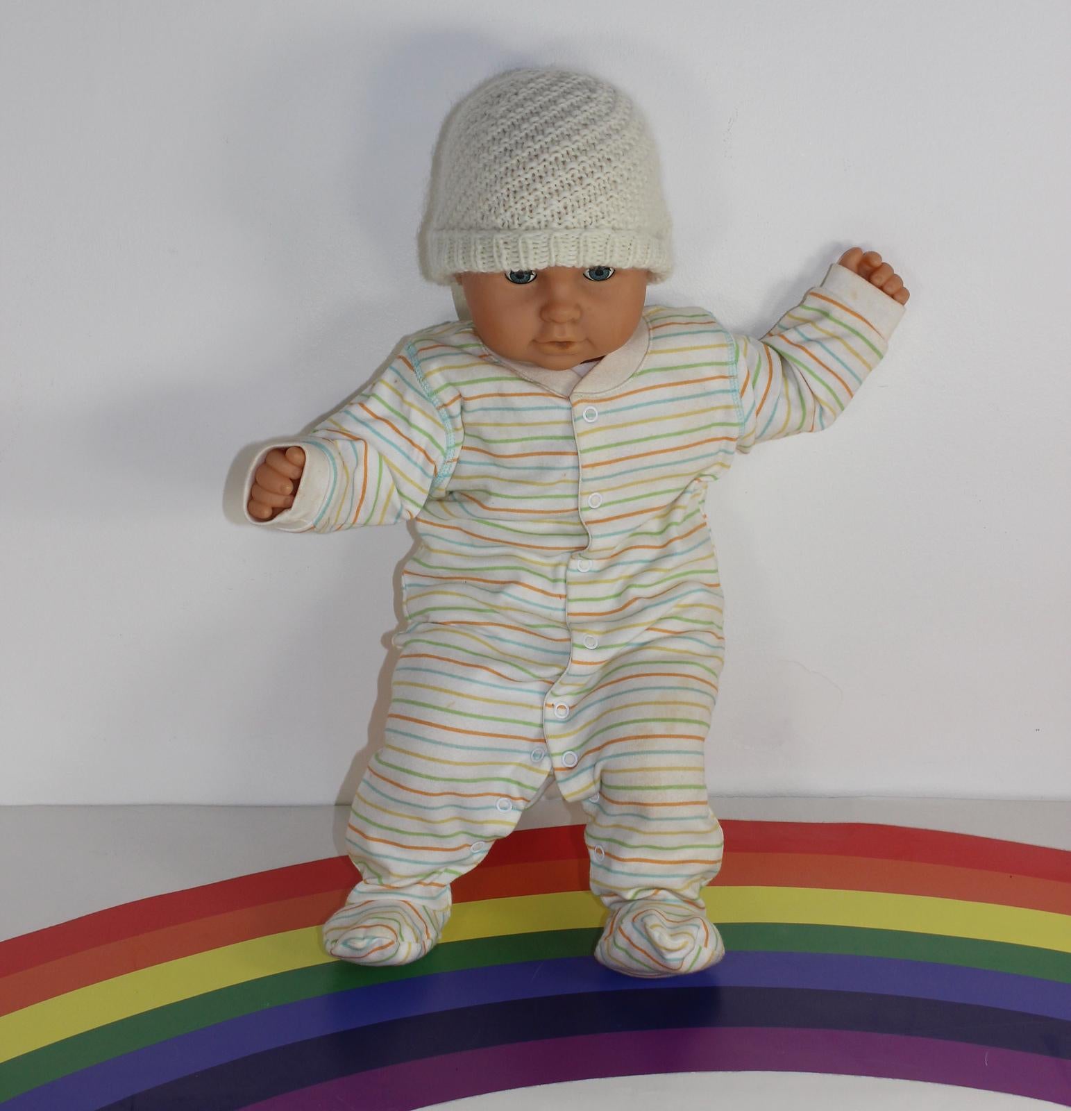 Baby Aran Swirl Beanie Hat Circular