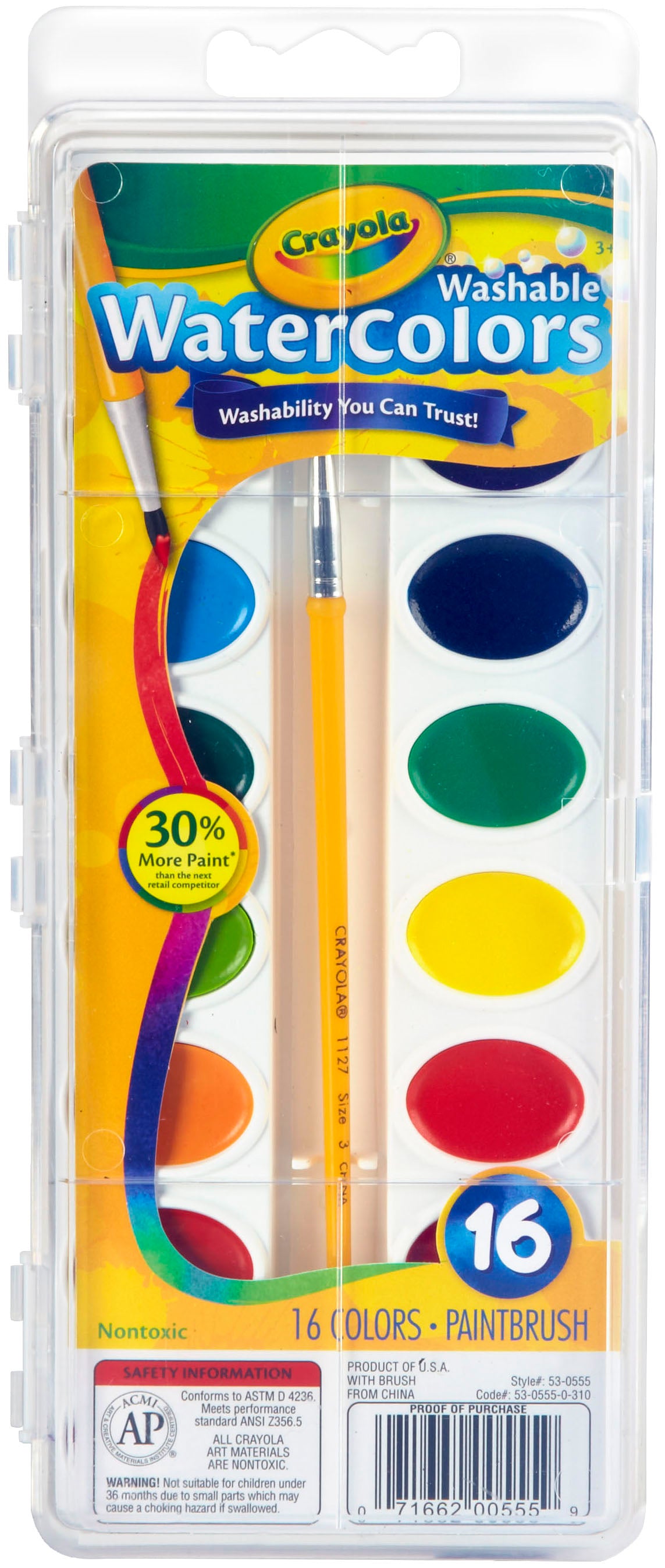 Crayola Washable Watercolors - 16 colors