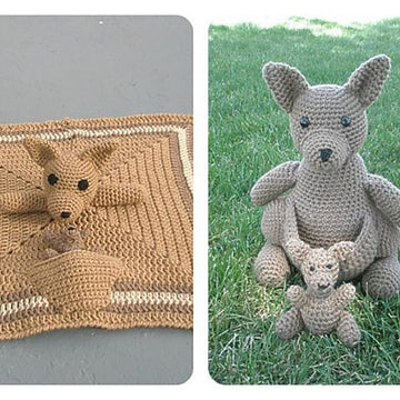 Kangaroo with a Joey & Kangaroo Blanket