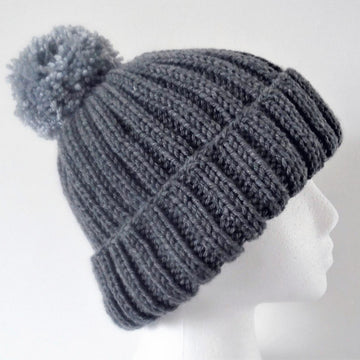 Aran Beanie Pom Pom Hat