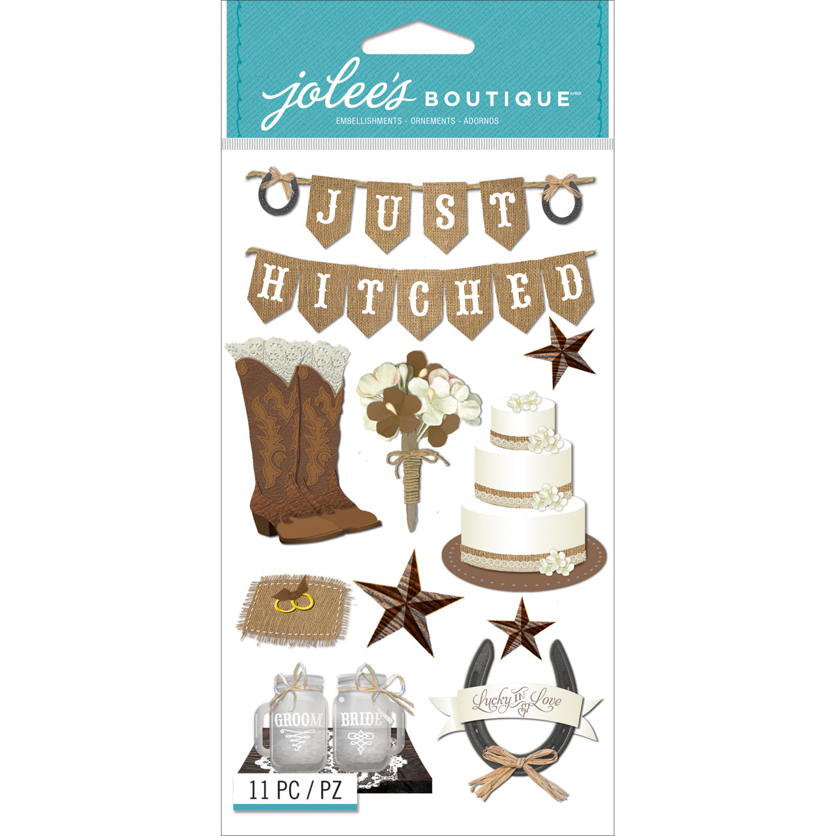 Jolee's Le Grande Dimensional Stickers - Western Wedding