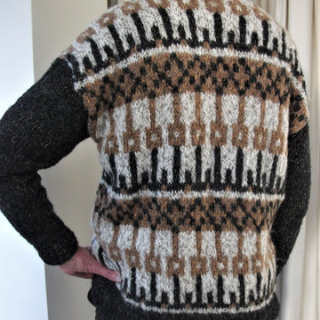 "Mood Scandi" Unisex Colour-Work Sweater with Polo Neck