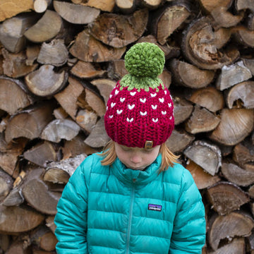 Strawberry Pompom Hat Chunky Baby Children Women