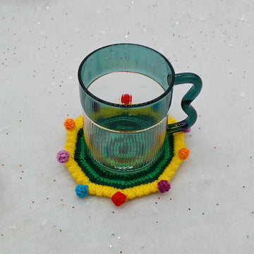 PDF Christmas Knitting Pattern DK Coasters Coffee Tea Gift Set Charity EASY Christmas Tree Elf Stocking Hot Chocolate Feliz Navidad Modern