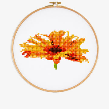 Gerbera Flower in DMC - PAT0865 - Downloadable PDF