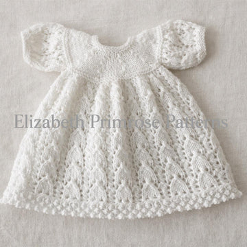 Horseshoe Lace Dress & Hat Knitting Pattern P54 for 38–46cm Dolls | Elizabeth Primrose Patterns