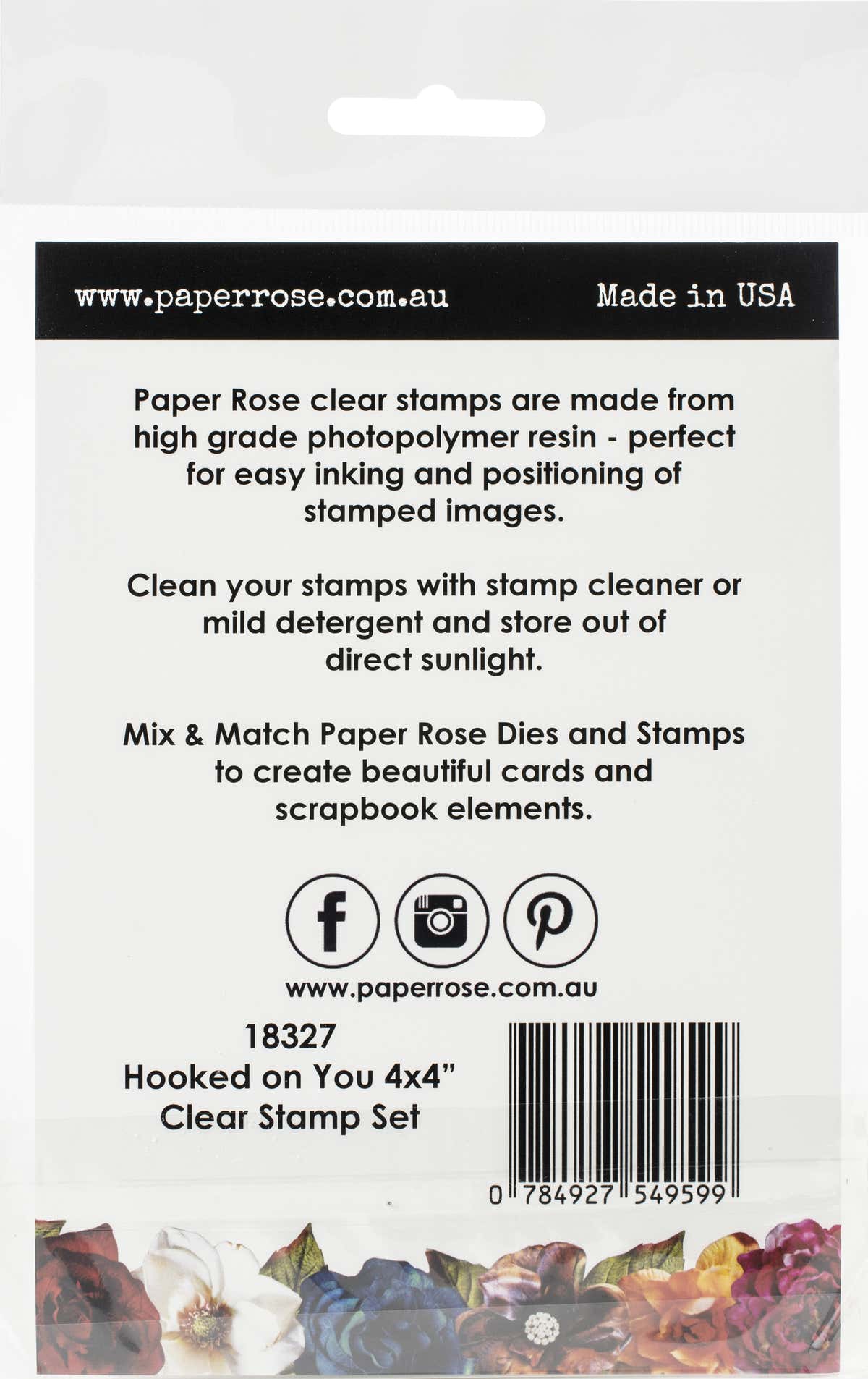 Paper Rose Clear Stamps 4"X4" - Hooked On You