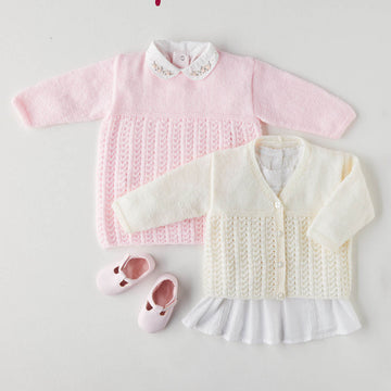 Babies Dress & Cardigan in Hayfield Baby Bonus 4 Ply  - 5357 - Leaflet