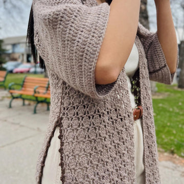 Side Slits Crochet Cardigan