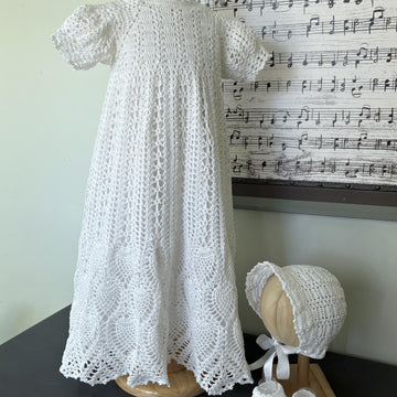 Baby Girl Christening Outfit Pineapple Stitch