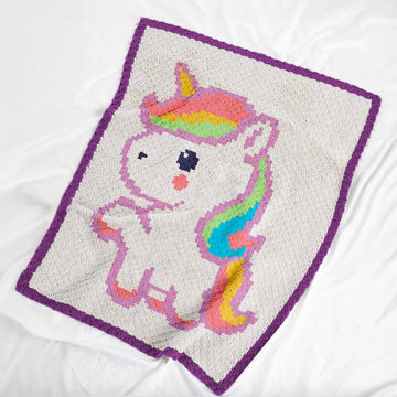 Unicorn C2C Crochet Blanket Pattern
