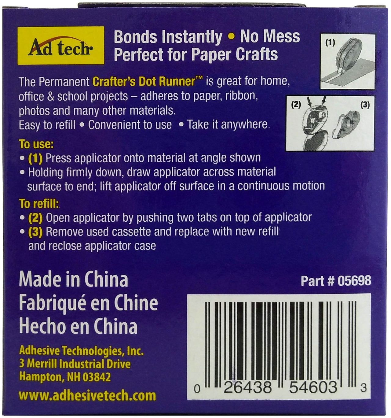 Ad-Tech Crafter's Permanent Dot Runner 4/Pkg - .31"X315"