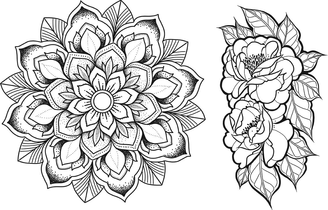 Spellbinders Cling Stamps By Stephanie Low - Mandala Blossoms 1.75" To 3.2"