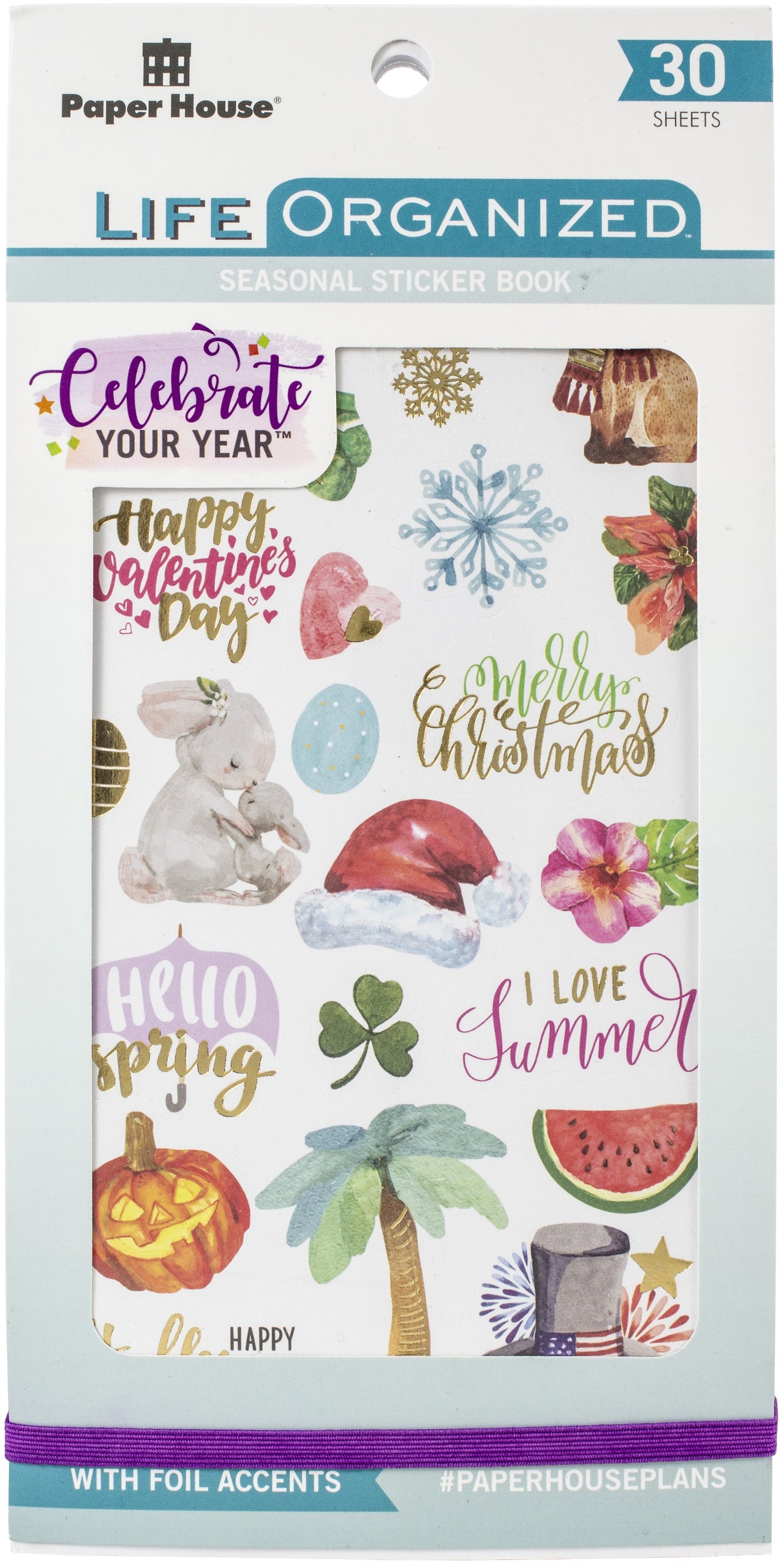 Paper House Sticker Book 30/Sheets - Seasonal