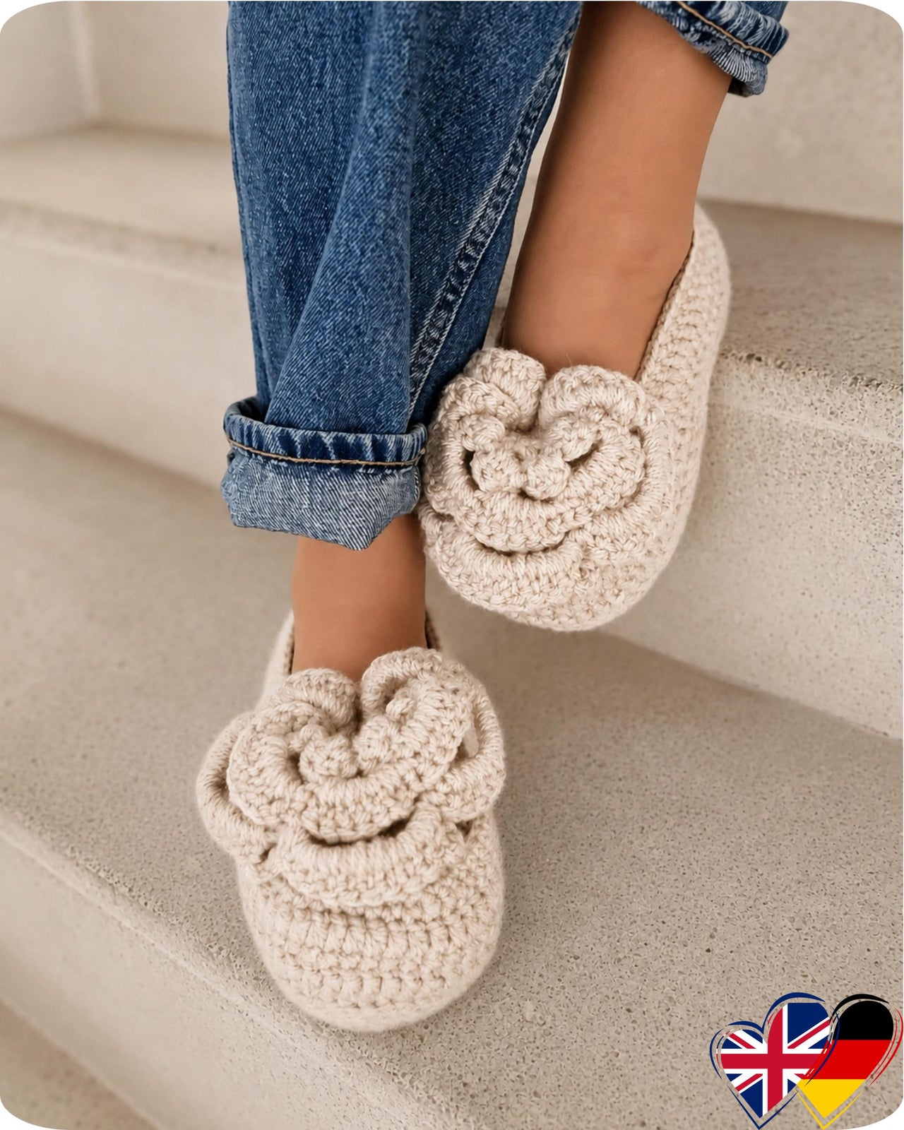 Cozy indoor crochet slippers for women crochet pattern S13