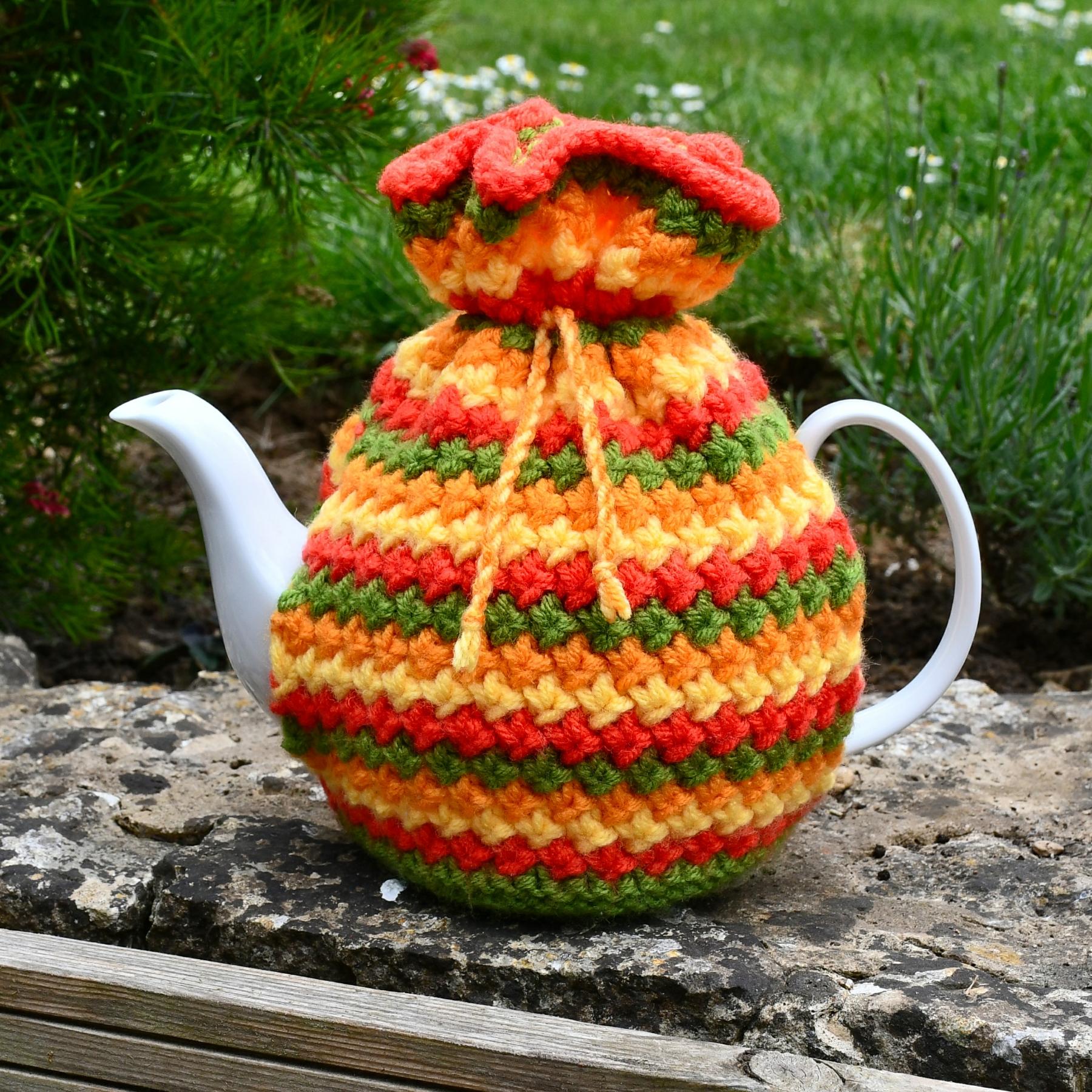 Springtime Flowers 4 Cup Teapot Cosy Knitting Pattern