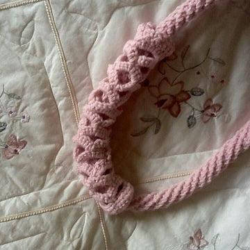 Pink Fiber Art Necklace