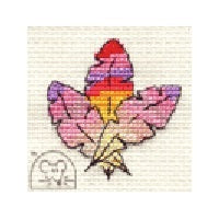 Mouseloft Stitchlets - Colourful Feathers Cross Stitch Kit - 64mm