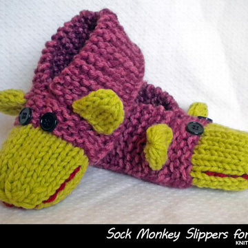 Sock Monkey Slippers for Kids
