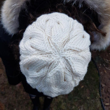 Spring Snow - Braided Cable Beanie