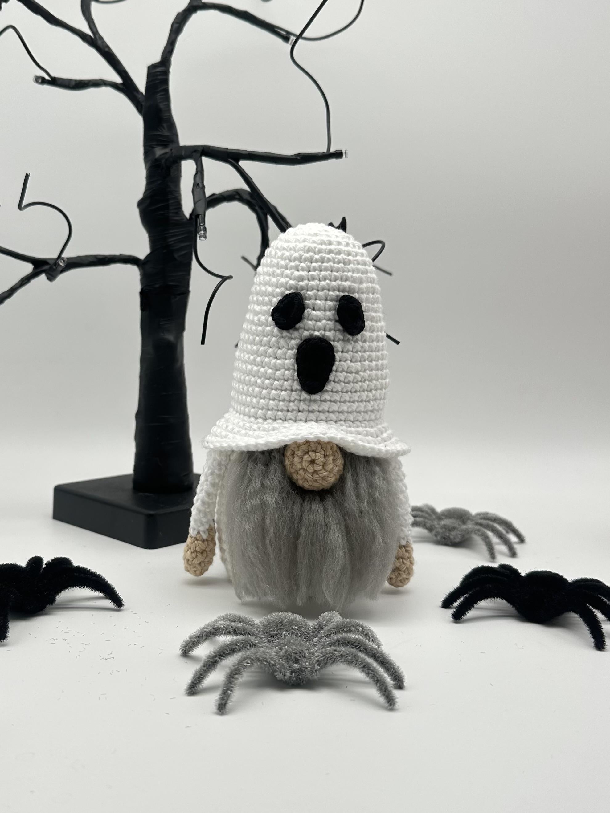 Halloween Ghost Gnome Crochet Amigurumi Pattern