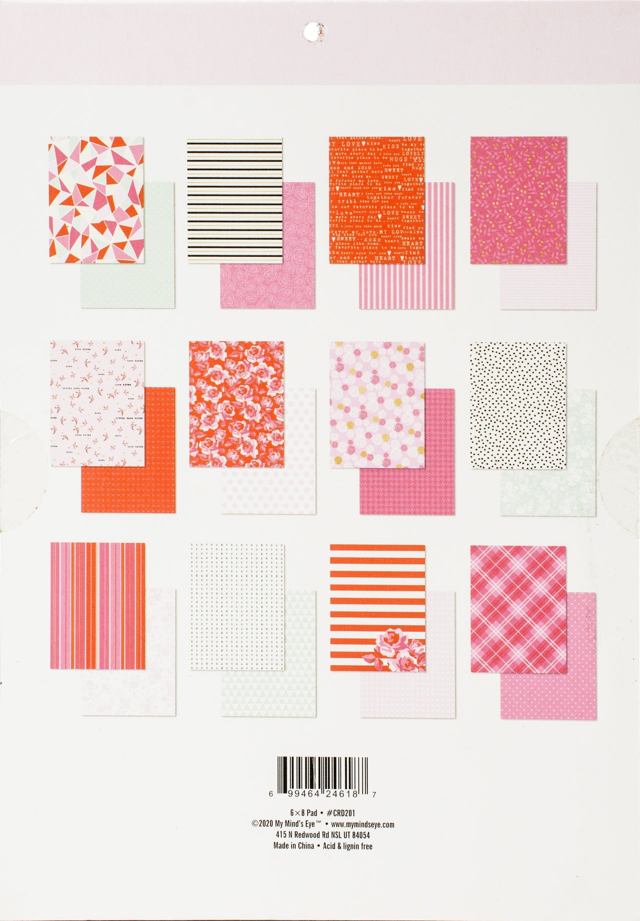 My Mind's Eye Double-Sided Paper Pad 6"X8" 24/Pkg - With Love, 12 Designs/2 Each