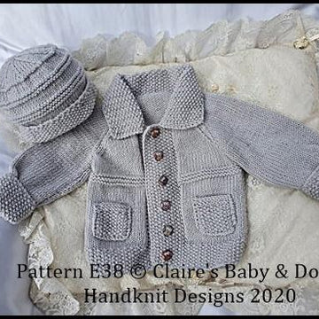 Jacket & Beanie pattern 14-20” chest (newborn-1 year+)
