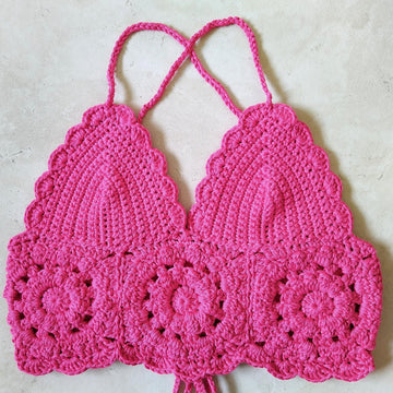 Lace Up Halter Bikini Top Pattern Easy Crochet Summer Crop Top Beginner Beachwear PDF DIY Festival Top Crochet Swim Top Design