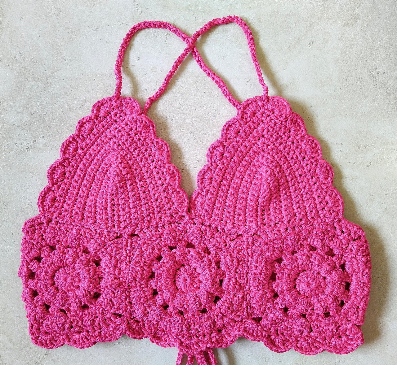 Lace Up Halter Bikini Top Pattern Easy Crochet Summer Crop Top Beginner Beachwear PDF DIY Festival Top Crochet Swim Top Design