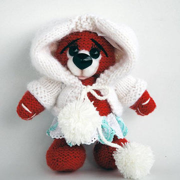 Winter Cherry Teddy bear with felted nose