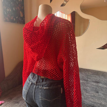 Mesh cropped hoodie