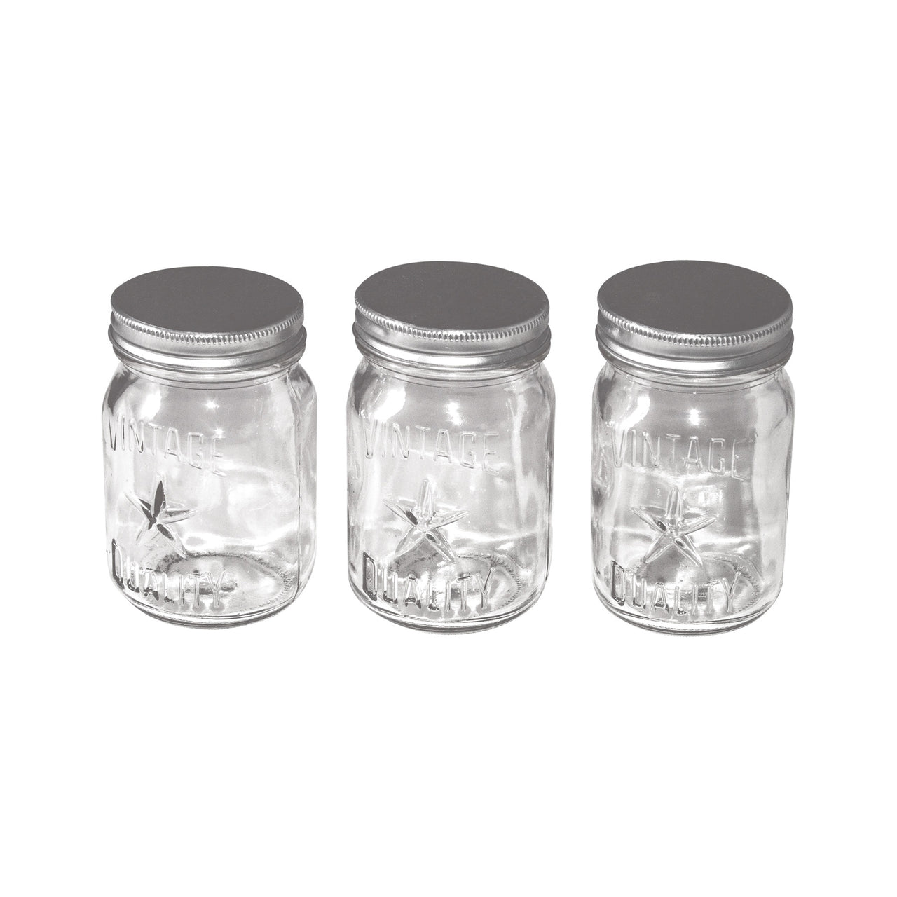 Advantus Idea-Ology Mini Glass Mason Jars 3/Pkg - Clear 4"X2.25"