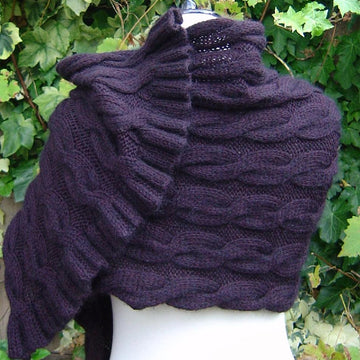 Wrap Shawl with Cables
