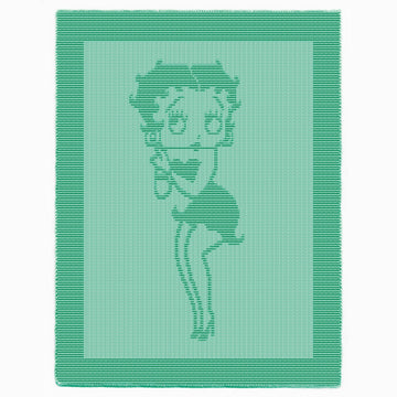 Betty Boop easy blanket Knitting Pattern, Knit and Purl only, Cute Cartoon Sexy Girl Character motif