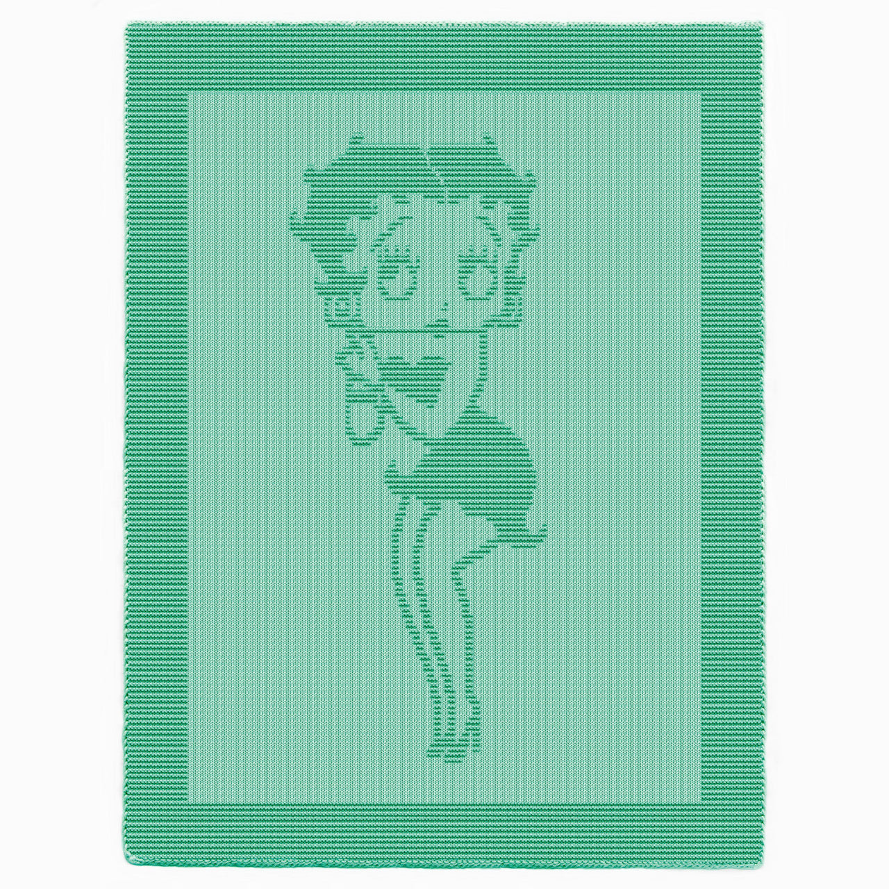 Betty Boop easy blanket Knitting Pattern, Knit and Purl only, Cute Cartoon Sexy Girl Character motif
