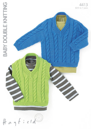 Tank and Sweater in Hayfield Baby DK - 4413 - Downloadable PDF