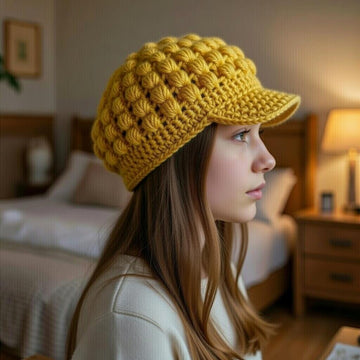 Crochet Beanie Hat Pattern + Video – Popcorn Stitch Bonnet PDF + Video Tutorial