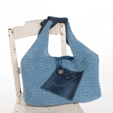Denim shoulder bag