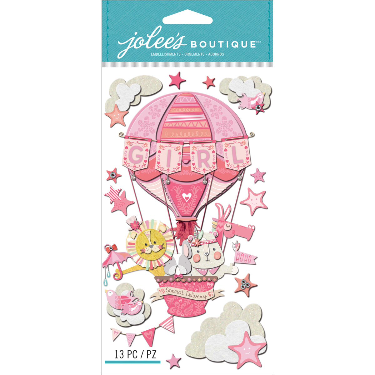 Jolee's Le Grande Dimensional Stickers - Baby Girl - Special Delivery