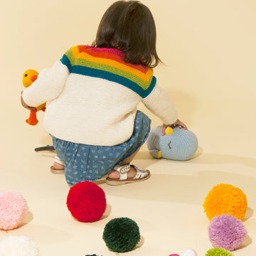 Rainbow Cardigan - Free Knitting Pattern in Paintbox Yarns Simply Aran