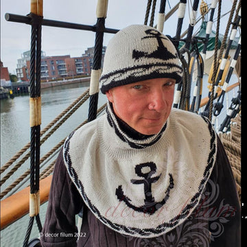 Off to Sea cowl and hat set