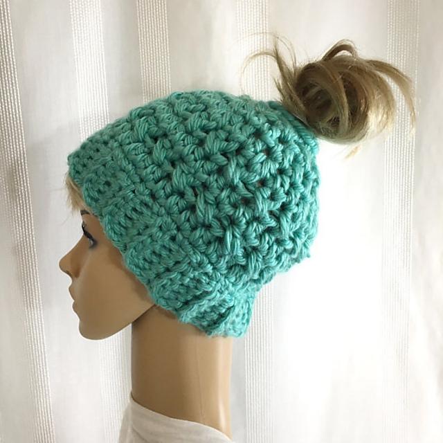 Messy Bun Ponytail Hat